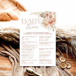 Jogo Pampas Grass Boho Bohemian Floral Baby Trivia