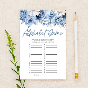 Jogo para Chá de Bebê do Alfabeto Floral Azul Desb