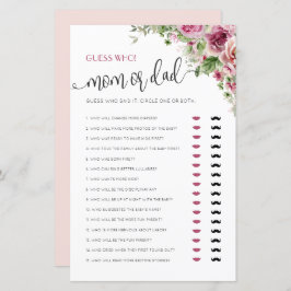 Jogo para Chá de Bebê: Mamãe ou Papai