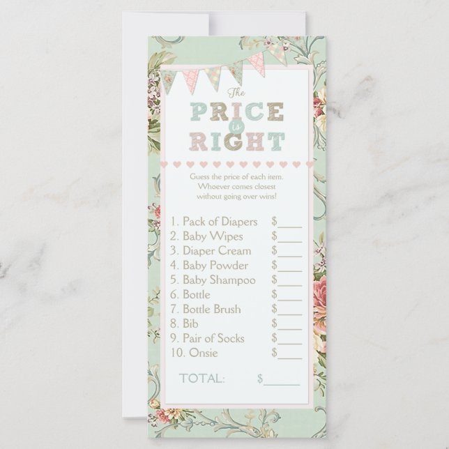 Jogo para Chá de Bebê Shabby Rustic Chic Preço Cer (Frente)