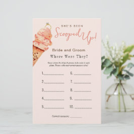 Jogo para chá de noiva "Onde eles estavam" Sorvete