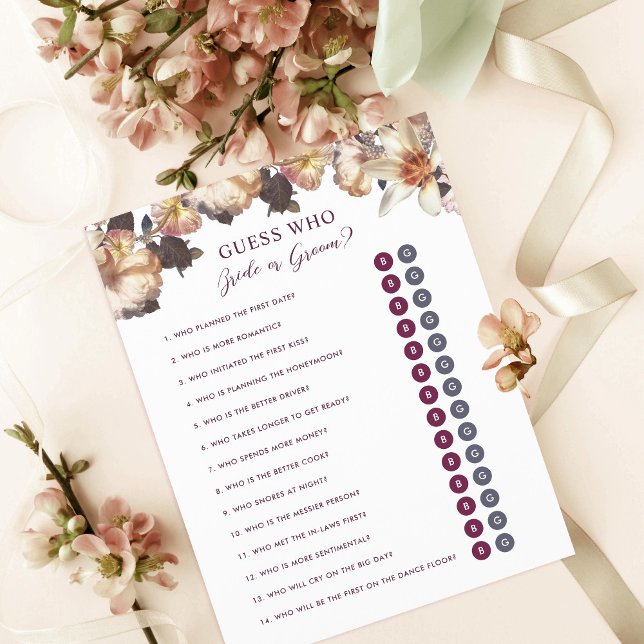 Jogo para Chuveiro de Noiva de Noivos Florais de O (Criador carregado)