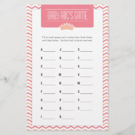 Jogo Pequeno Chá de fraldas da Princesa ABC