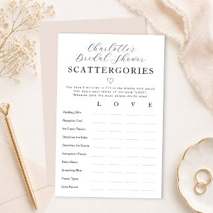 Jogo Personalizado de Scattergories para Chá de No