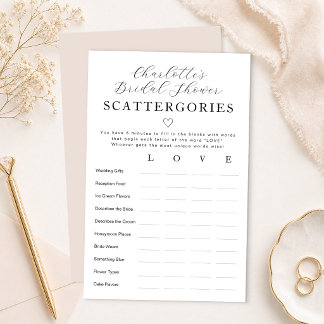 Jogo Personalizado de Scattergories para Chá de No