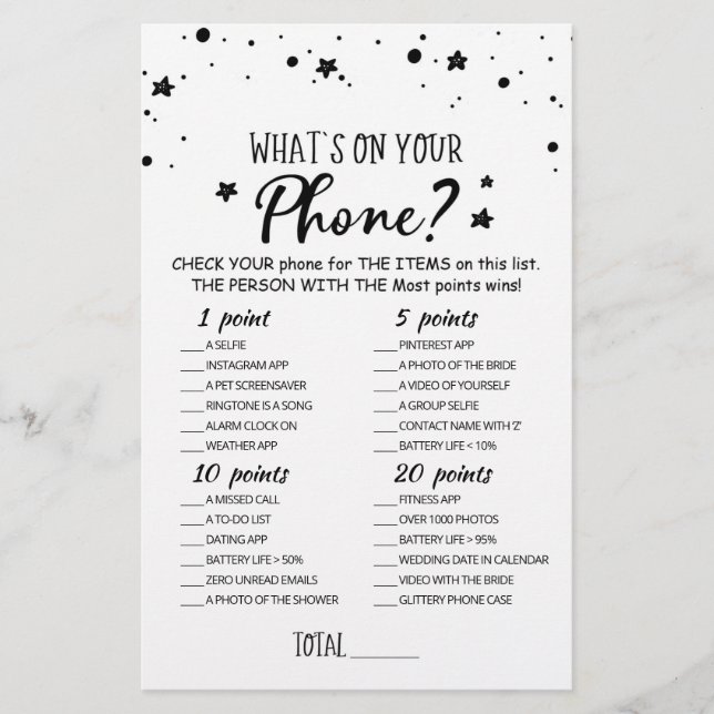 Jogo Personalizado O que está no seu telefone para (Frente)