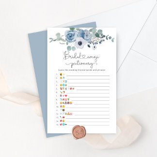 Jogo picário de emoji floral azul Dusty
