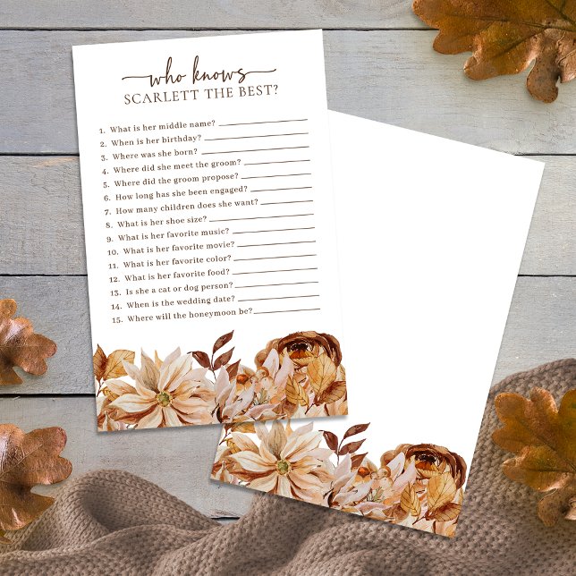 Jogo Quem Conhece Melhor a Noiva (Bridal Who Knows The Bride Best Game
)