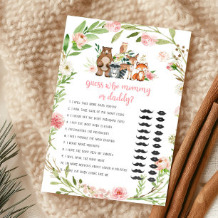 Jogo Quem é Mamãe ou Papai Floral Rosa da Floresta