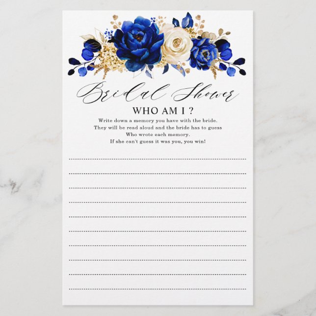 Jogo Quem Sou Eu Azul Royal Amarelo Dourado Metáli (Frente)