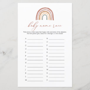 Jogo Race do Nome do Chá de fraldas Arco-Íris