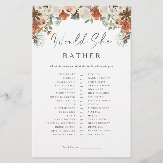 Jogo Russo De Chá de panela De Inverno Ela Prefere (Frente)