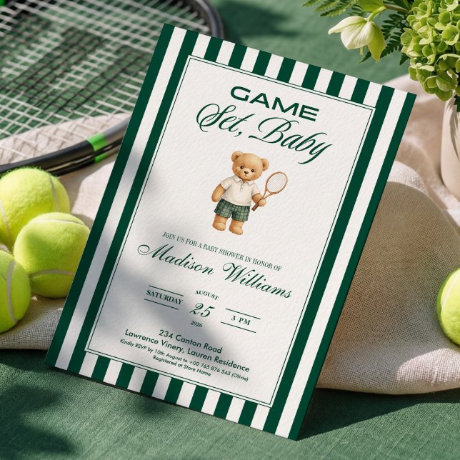 JOGO, SETE, BEBÊ Convite de Chuvinha de Bebê de Tê (Criador carregado)