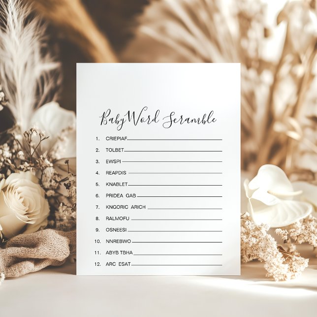 Jogo Simples Minimalista de Palavras de Bebê (Criador carregado)