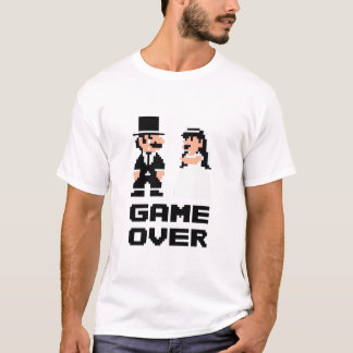 Jogo sobre o t-shirt retro do jogo do casamento
