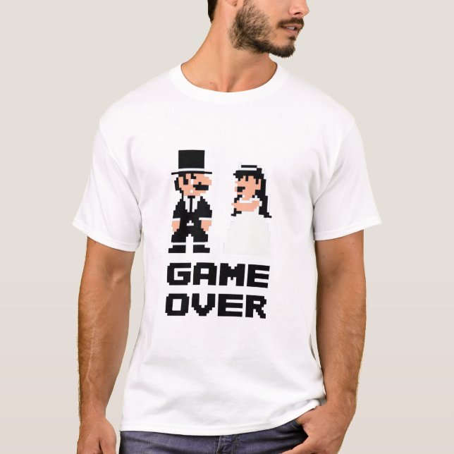 Jogo sobre o t-shirt retro do jogo do casamento (Frente)