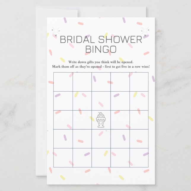 Jogo Sundae Chá de panela Bingo do Sorvete Retro (Frente)