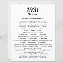 Jogo Trivia 1931 | 94º jogo de Festa de aniversári