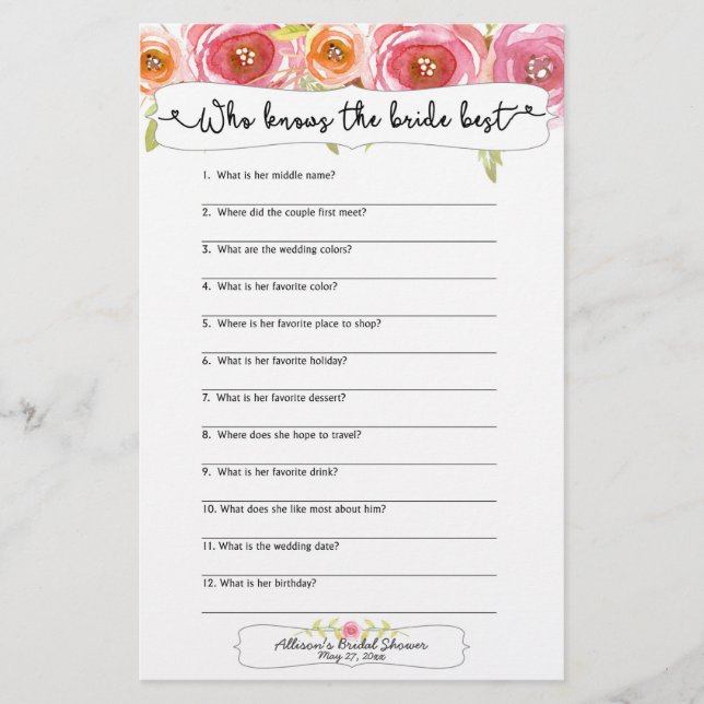 Jogos chás de panela que conhecem melhor a noiva 3 (Frente)