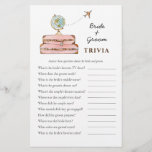 Jogos da Miss Chá de panela Trivia<br><div class="desc">"Viajando da Senhorita à Sra." jogo do tema do Viagem Trivia,  com uma linda mala de cor d'água pintada manualmente e globo. Personalize a parte traseira da placa com o nome da noiva e a data do chá.</div>