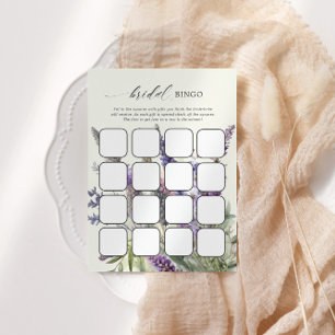 Jogos de Bingo para Chá de Noiva Floral de Lavanda