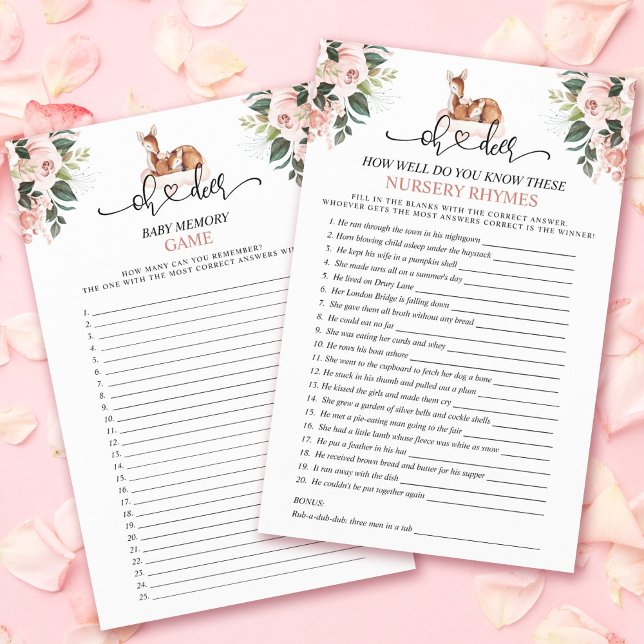 Jogos de Chá de Bebê de Madeira Oh Deer Dupla Face (Keep your guests completely entertained while maintaining a flawless, upscale rustic aesthetic.)
