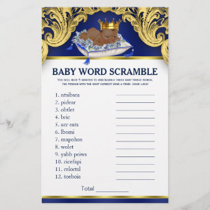 Jogos de Chá de Bebê do Príncipe Afro-Americano