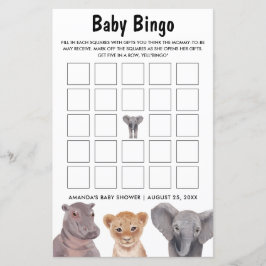 Jogos de Chá de fraldas de Bingo de Bebê de Animai