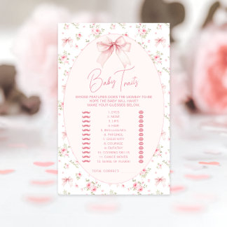 Jogos de Chuveiro de Bebê com Laço Floral Rosa Chi