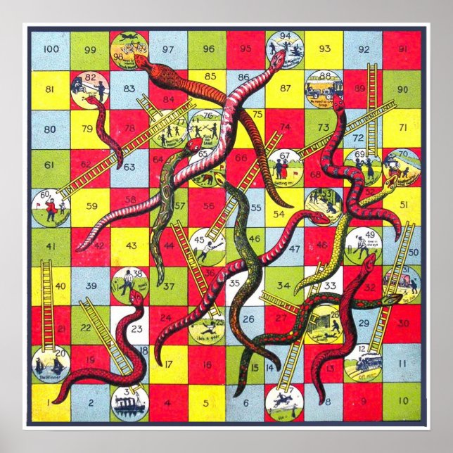 Jogos de Conselho Vintage - Art Impressão (Frente)