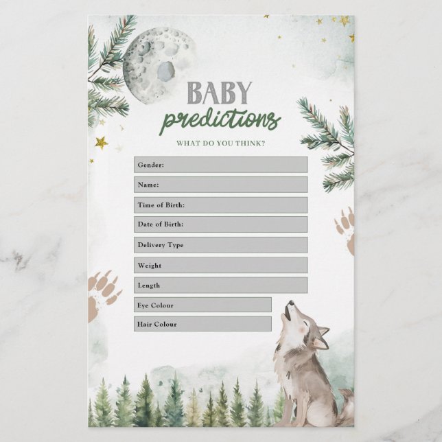 Jogos de Previsões de Bebê Lobo da Floresta (Frente)