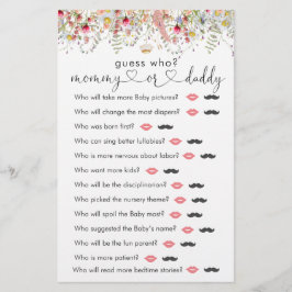 Jogos do Chá de fraldas de Prados "Adivinha Quem"