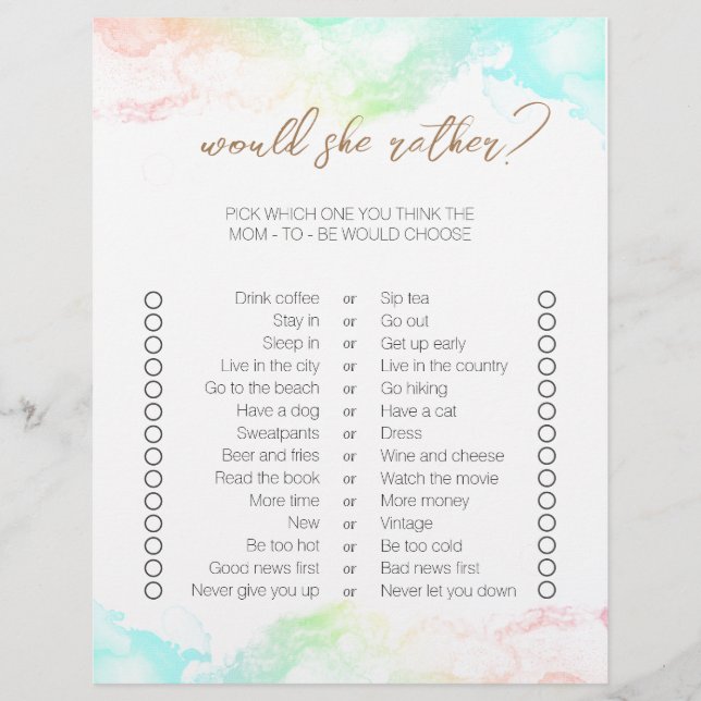 Jogos do Chá de fraldas do Rainbow Clouds com Dois (Frente)