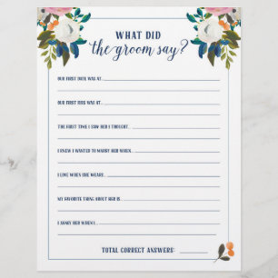 Jogos do chá de panela O que o noivo disse