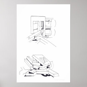 Jogos do Edifício com Cartas Desenho 8 Poster