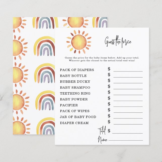 Jogos do Sunshine Party | Jogo de Adivinhação de P (Frente/Verso)