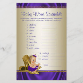 Jogos para Chá de Bebê com Tema de Menina em Roxo 