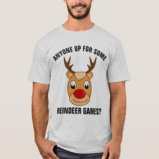 JOGOS REINDETORES FUNNOS NATAIS T-SHIRTS (Frente)