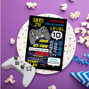 Jogue! Convite de aniversário Joystic Console