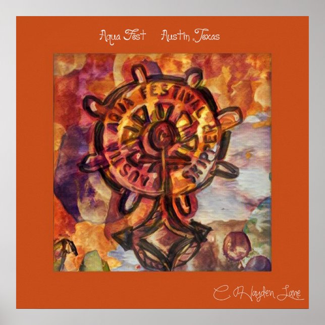 Jogue de volta Austin Aqua Fest impressão (Frente)