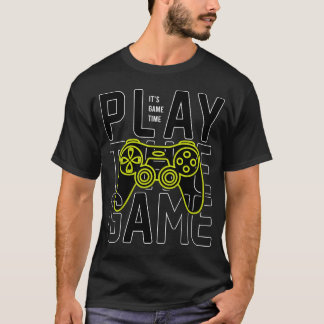 jogue o jogo tipografia design gráfico de camiseta