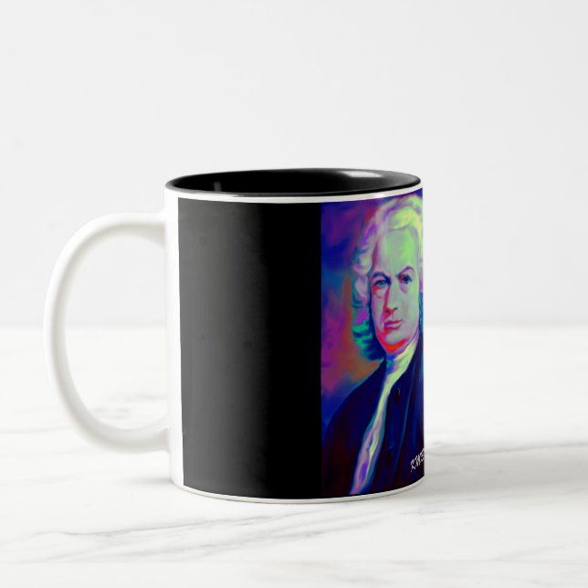 Johann Sebastian Bach e caneca de café das (Esquerda)