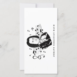 Johann Sebastian Bach Portrait e Bust com Notes