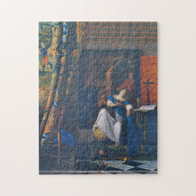 Johannes Vermeer - alegoria do quebra-cabeça da fé (Vertical)