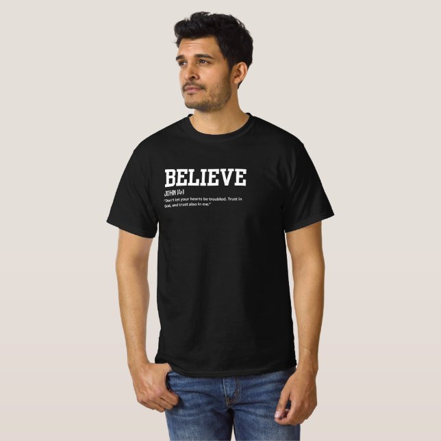 John14:1 Mens T-Shirt (Frente Completa)