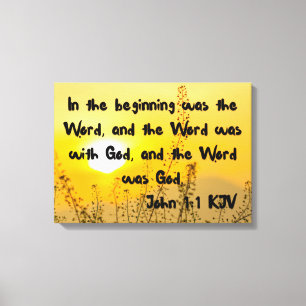 John 1:1 Bíblia Verse Escritura KJV Canvas Wall Ar