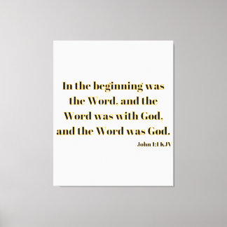John 1:1 Escritura de Bíblia KJV Canvas Wall Art