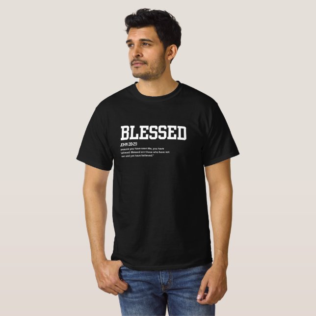 John 20:29 Mens T-Shirt (Frente Completa)