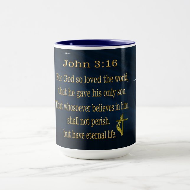 John 3:16 canecas de café (Centro)