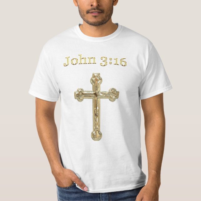 John 3:16 Christian Mens T-shirts (Frente)